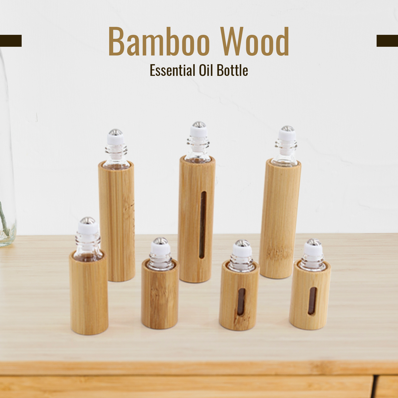 Attar Oil Roll On - 3/5/10ml Natural Bamboo Wood Roll On