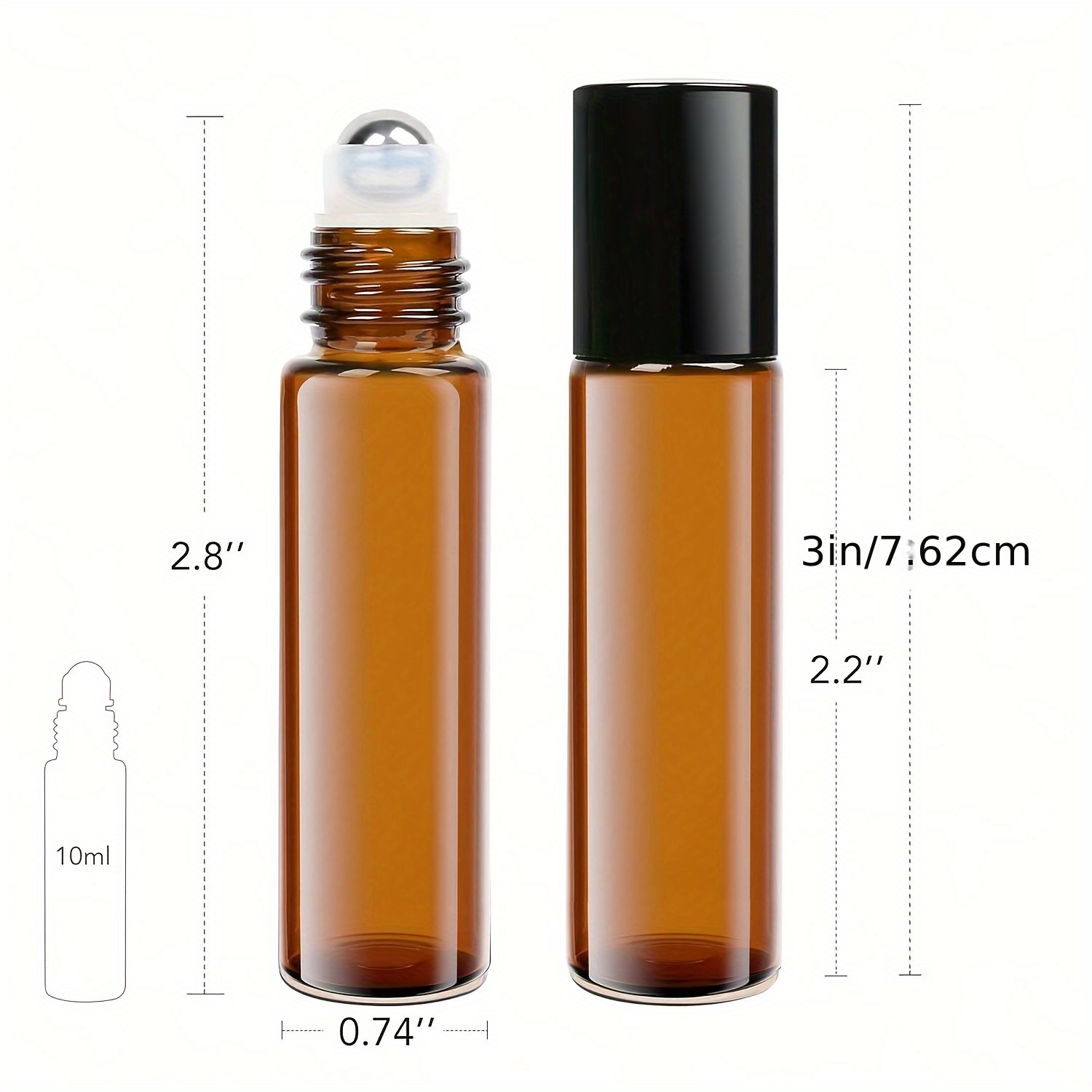 5/10PCS 5/10ml Amber Glass Emp - مراجعة Attar Oil Roll On وسعره