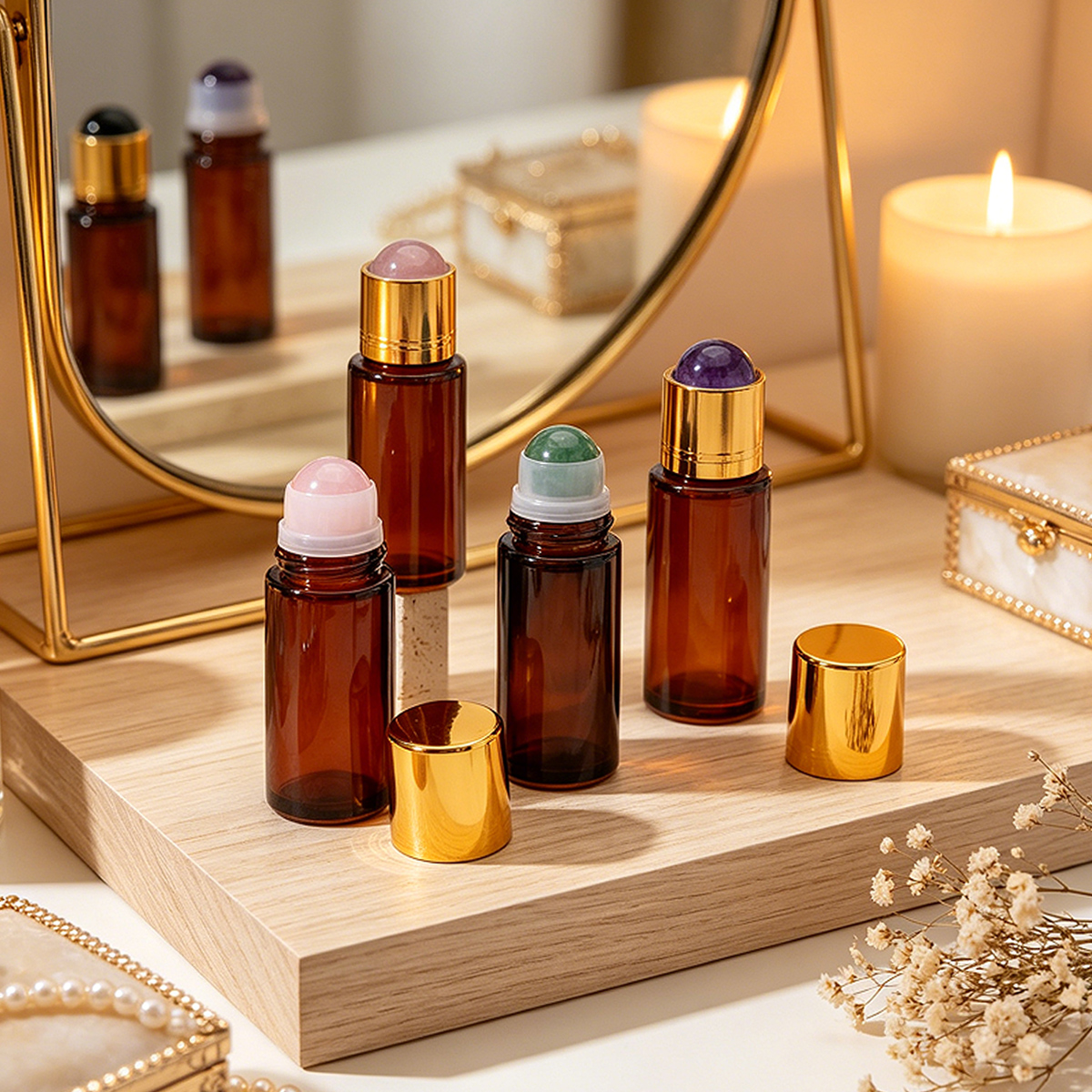 50ml Amber Glass Roll On Bottl - مراجعة Attar Oil Roll On وسعره